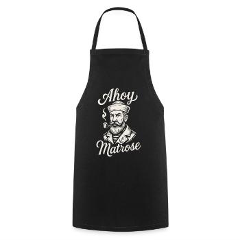 Ahoy Sailor Retro Nautical - Cooking Apron - black - Front - AI Model Male 185 dark (185cm)