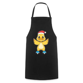 Ente Weihnachten Eislaufen - Cooking Apron - black - Front - AI Model Male 185 dark (185cm)