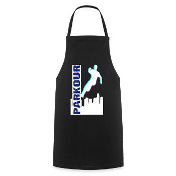 Parkour - Kochschürze - Schwarz - Vorne - AI Model Male 185 dark (185cm)