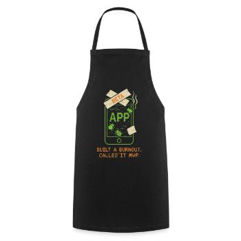 Startup Founder Survivor Burnout Recover - Cooking Apron - black - Front - AI Model Male 185 dark (185cm)