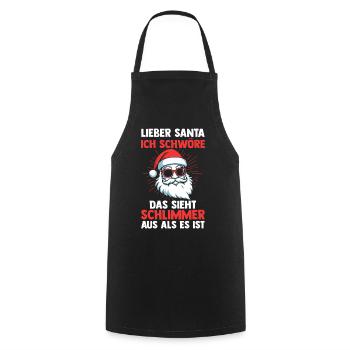 Santa Claus Christmas Time Naughty Christmas - Cooking Apron - black - Front - AI Model Male 185 dark (185cm)