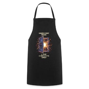 Hardcore: Only Under Tension | Electrician - Cooking Apron - black - Front - AI Model Male 185 dark (185cm)