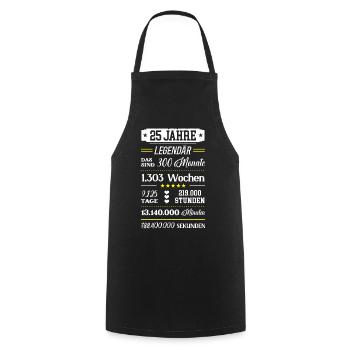 25th Birthday 25th Birthday Gift Happy Birthday - Cooking Apron - black - Front - AI Model Male 185 dark (185cm)