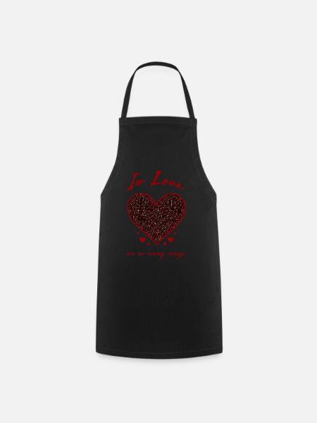 In Love - Stylische Liebeserklärung für Paare - Kochschürze - Schwarz