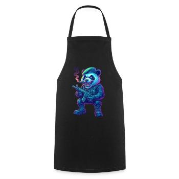 Mercenaire Panda Néon - Tablier de cuisine - noir - Devant - AI Model Male 185 dark (185cm)