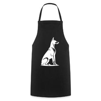 Treuer Dobermann Wachhund Silhouette - Kochschürze - Schwarz - Vorne - AI Model Male 185 dark (185cm)