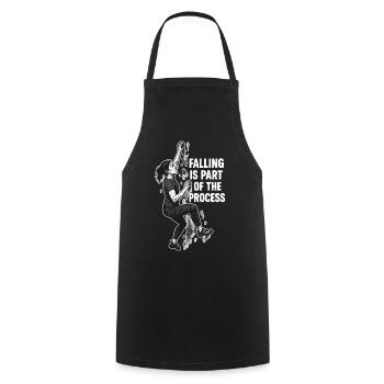 Bouldering Woman: Falling Is Part Of The Process - Cooking Apron - black - Front - AI Model Male 185 dark (185cm)