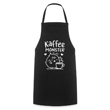 Illustration du monstre du café - Tablier de cuisine - noir - Devant - AI Model Male 185 dark (185cm)