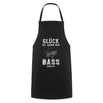 Glück ist wenn der Bass einsetzt / Bassist, Band - Kochschürze - Schwarz - Vorne - AI Model Male 185 dark (185cm)