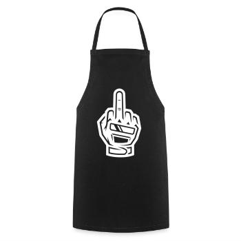 Mittelfinger Handschuh Weiß Symbol - Kochschürze - Schwarz - Vorne - AI Model Male 185 dark (185cm)