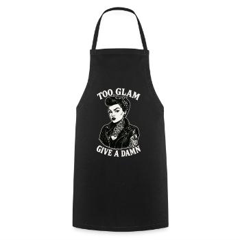 Pin-Up Girl: Too Glam to Give a Damn Biker - Cooking Apron - black - Front - AI Model Male 185 dark (185cm)