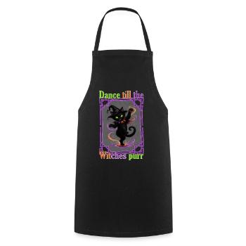 Halloween cat dancing till the witches purr - Kochschürze - Schwarz - Vorne - AI Model Male 185 dark (185cm)