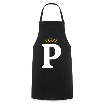 P Buchstabe Monogramm Design - Kochschürze - Schwarz - Vorne - AI Model Male 185 dark (185cm)