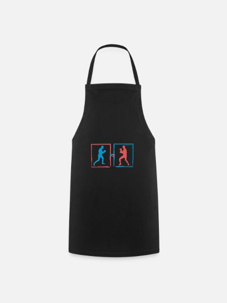 Boxe combat - idee cadeau boxeur - Tablier de cuisine - noir