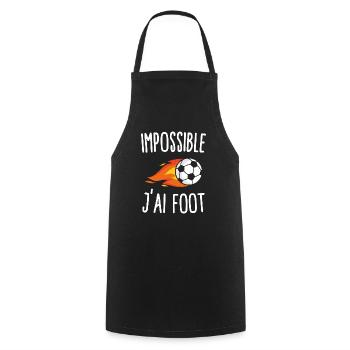 Impossible j'ai foot - Tablier de cuisine - noir - Devant - AI Model Male 185 dark (185cm)