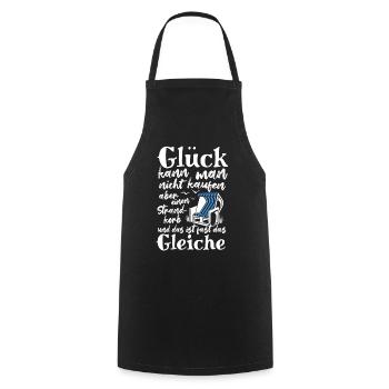 Glück kann man nicht kaufen, aber einen Strandkorb - Kochschürze - Schwarz - Vorne - AI Model Male 185 dark (185cm)