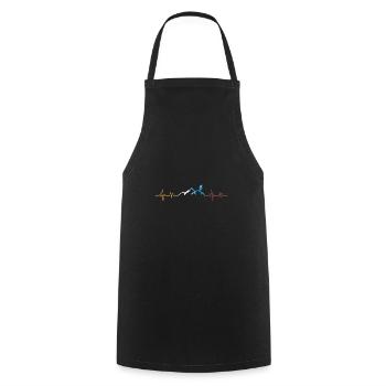 Herzschlag Wandern Hiking Berge Geschenk - Kochschürze - Schwarz - Vorne - AI Model Male 185 dark (185cm)