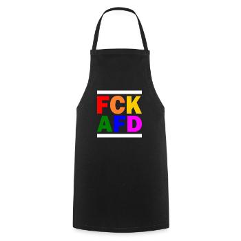 Fck afd - Kochschürze - Schwarz - Vorne - AI Model Male 185 dark (185cm)