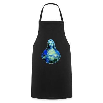 Nuit étoilée Jesus van Gogh Jesus Christ Jesus - Tablier de cuisine - noir - Devant - AI Model Male 185 dark (185cm)