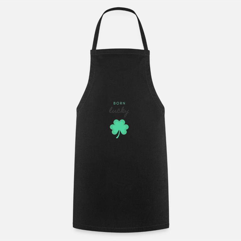 Born lucky - Cooking Apron - black