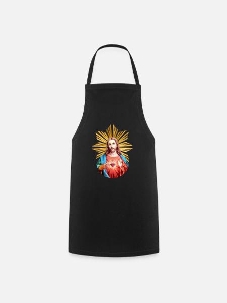 Jésus-Christ | Jésus-Christ Noël Halo - Tablier de cuisine - noir