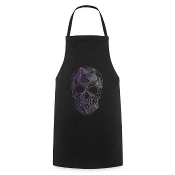 skull purple gothic aesthetic wave low poly - Cooking Apron - black - Front - AI Model Male 185 dark (185cm)