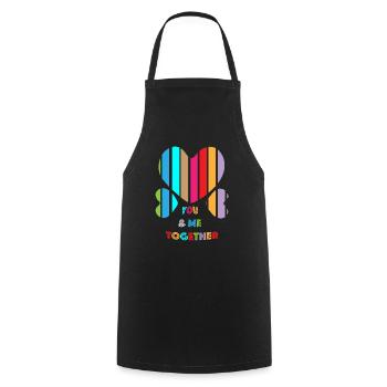 Toi et moi, ensemble - Tablier de cuisine - noir - Devant - AI Model Male 185 dark (185cm)