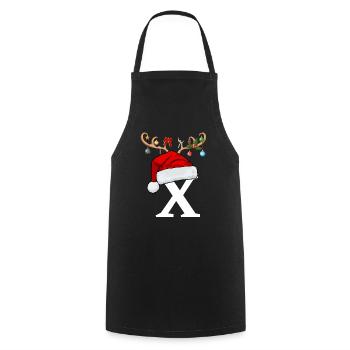 Brief X Weihnachtsmütze - Kochschürze - Schwarz - Vorne - AI Model Male 185 dark (185cm)