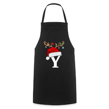 Letter Y Christmas hat - Cooking Apron - black - Front - AI Model Male 185 dark (185cm)
