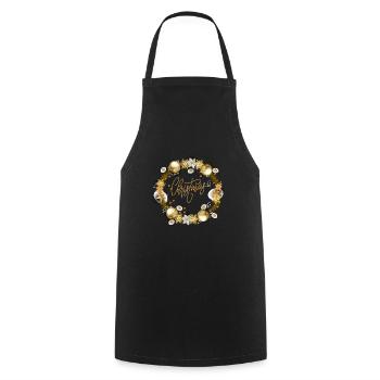 T-shirt de Noël pour de belles fêtes en famille. - Tablier de cuisine - noir - Devant - AI Model Male 185 dark (185cm)
