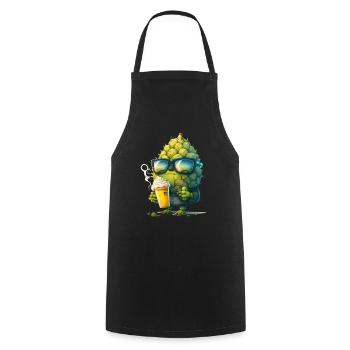 Figurine de houblon cool avec de la bière - Tablier de cuisine - noir - Devant - AI Model Male 185 dark (185cm)