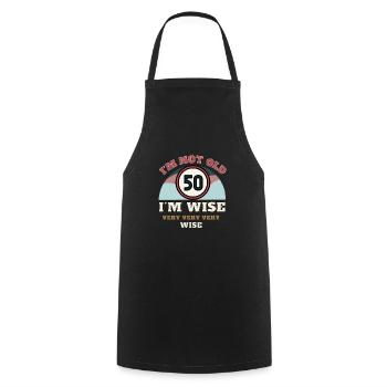 50e anniversaire Je ne suis pas vieux je suis sage - Tablier de cuisine - noir - Devant - AI Model Male 185 dark (185cm)