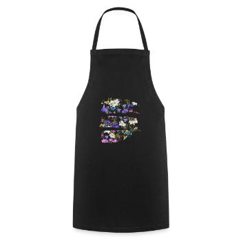 Fleurs printanières - Réveil printanier - Tablier de cuisine - noir - Devant - AI Model Male 185 dark (185cm)