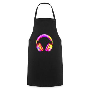 Casque Musiciens joueurs Chanteurs Écouter de la musique Chanter - Tablier de cuisine - noir - Devant - AI Model Male 185 dark (185cm)
