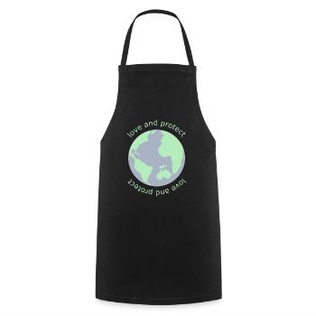 Aimer et protéger la planète Terre Cadeau climatique - Tablier de cuisine - noir - Devant - AI Model Male 185 dark (185cm)