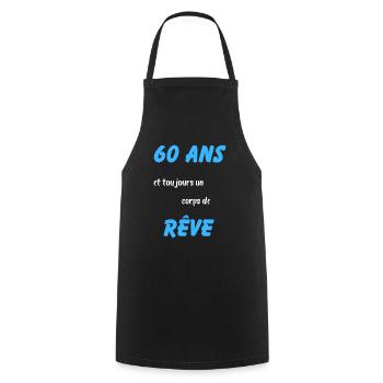 60 ans et toujours un corps de rêve - Tablier de cuisine - noir - Devant - AI Model Male 185 dark (185cm)