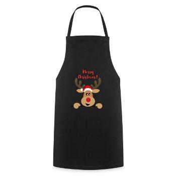Reindeer vous souhaite un joyeux Noël - Tablier de cuisine - noir - Devant - AI Model Male 185 dark (185cm)