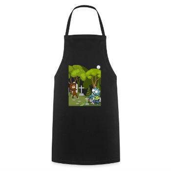 Graveyard of the Zombies - Cooking Apron - black - Front - AI Model Male 185 dark (185cm)