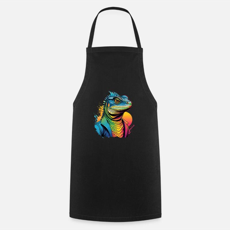 Draco Lizard - Cooking Apron - black