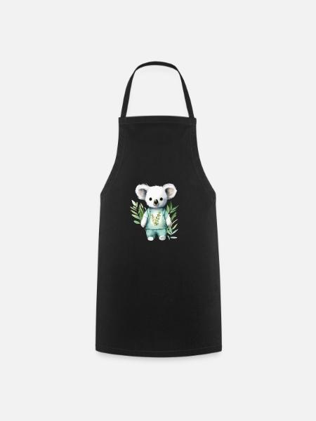 Eukalyptus-Träumer: Koala-T-Shirt - Kochschürze - Schwarz