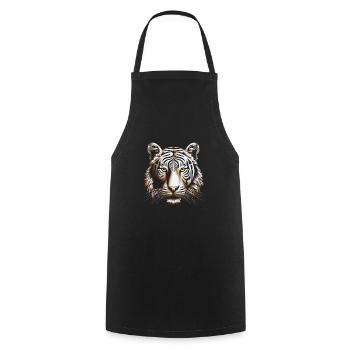 Impression sur toile Dynamic Op Art Tiger - Tablier de cuisine - noir - Devant - AI Model Male 185 dark (185cm)