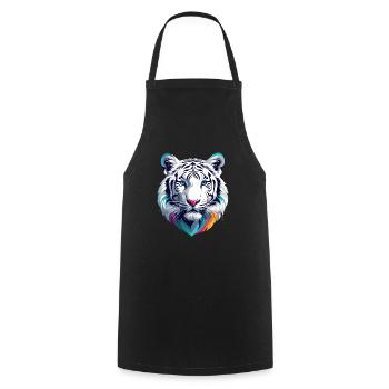 White Tiger - Cooking Apron - black - Front - AI Model Male 185 dark (185cm)