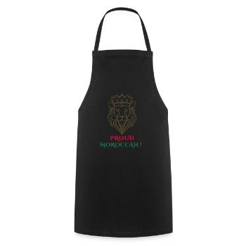 Proud MorocCan - Lion - Tablier de cuisine - noir - Devant - AI Model Male 185 dark (185cm)