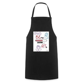 Be fit. Benefits loading. - Cooking Apron - black - Front - AI Model Male 185 dark (185cm)