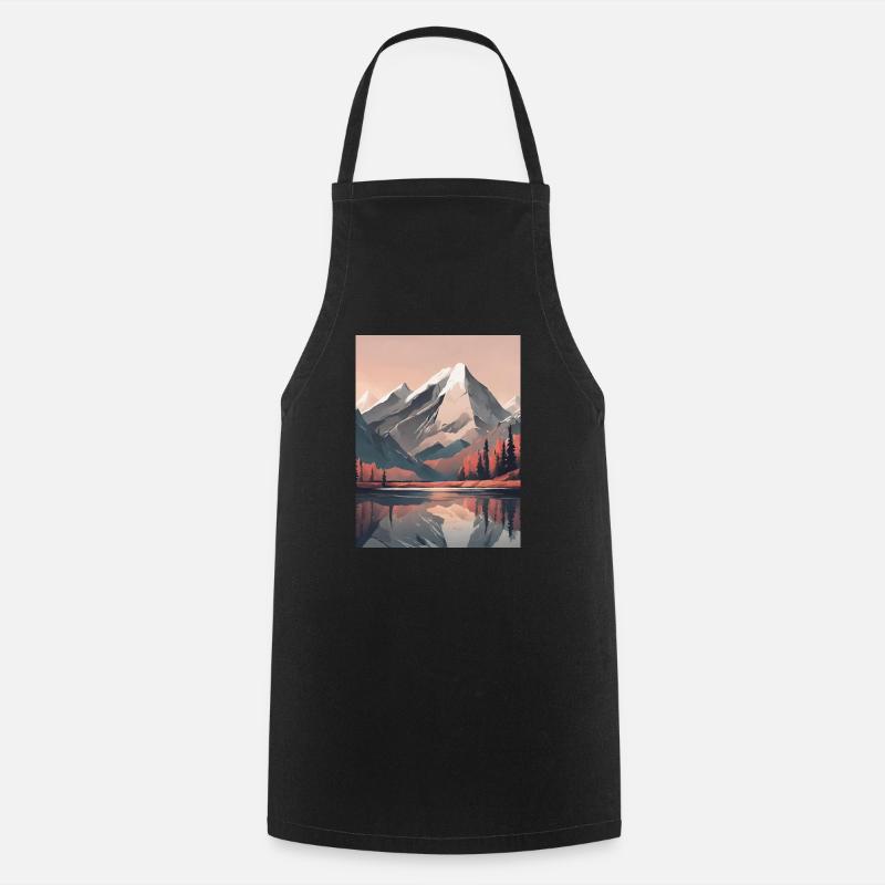 Mountains - Cooking Apron - black