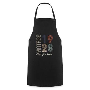 96e anniversaire 1928 - idée cadeau rétro Vintage - Tablier de cuisine - noir - Devant - AI Model Male 185 dark (185cm)