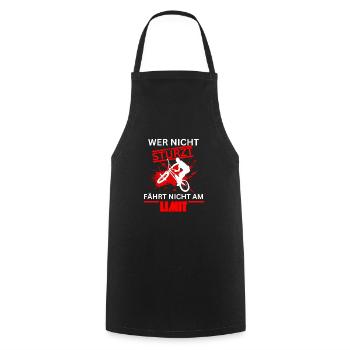 If you don't fall, you don't ride your BMX bike at the limit - Cooking Apron - black - Front - AI Model Male 185 dark (185cm)