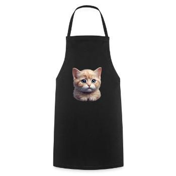 Cute little kitten - Cooking Apron - black - Front - AI Model Male 185 dark (185cm)