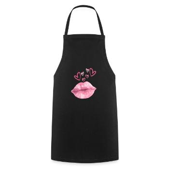 Doux amour - Tablier de cuisine - noir - Devant - AI Model Male 185 dark (185cm)