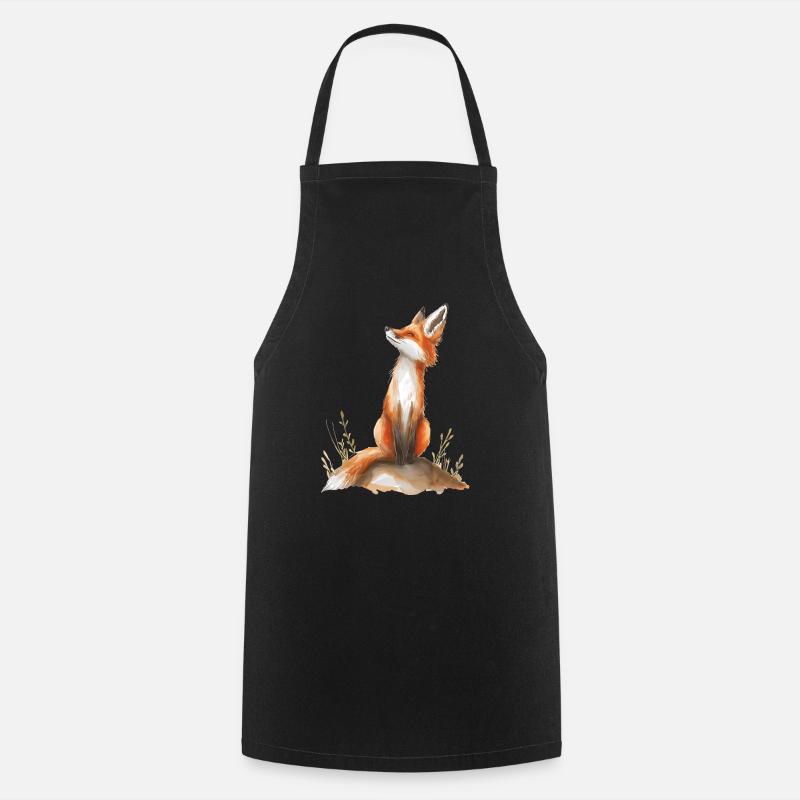 Amused Fox - Cooking Apron - black